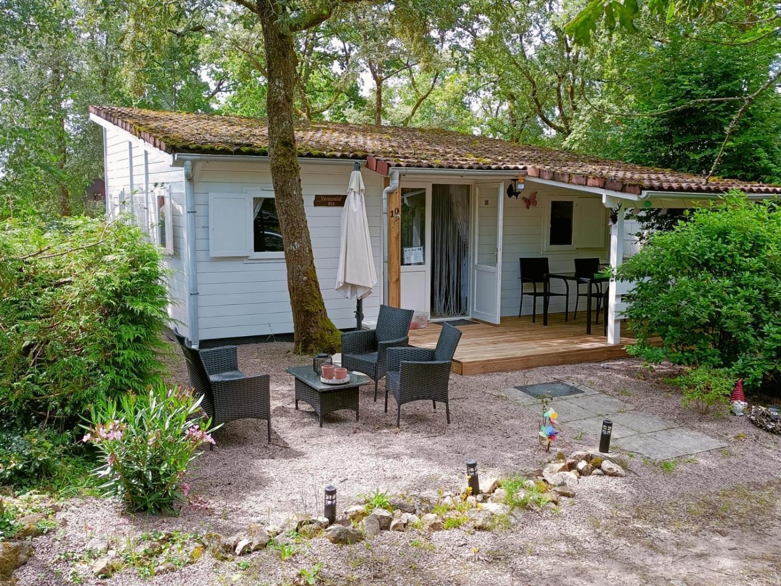 Chalet-dordogne B10 camping Château Le Verdoyer - Champs Romain, Dordogne Puyhardy  Extérieur photo